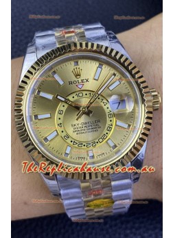 Rolex Sky-Dweller REF# M336933 Gold Dial Watch in Yellow Gold 904L Steel Case 1:1 Mirror Replica