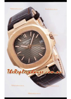 Patek Philippe Nautilus 5711/1R 1 1:1 Mirror Replica Watch in Brown Dial Rose Gold