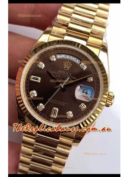 Rolex Day Date 128238 Presidential 18K Yellow Gold Watch 36MM - Brown Dial 1:1 Mirror Quality Watch