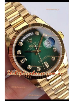 Rolex Day Date 128238 Presidential 18K Yellow Gold Watch 36MM - Green Dial 1:1 Mirror Quality Watch
