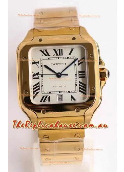 Cartier Santos De Cartier XL 1:1 Yellow Gold Casing Swiss Replica Watch 40MM