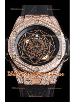 Hublot Big Bang Sang Bleu 45MM Stainless Steel Diamonds Edition Swiss Replica Watch