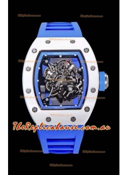 Richard Mille RM055 Ceramic Casing 1:1 Mirror Replica Watch in Blue Strap 
