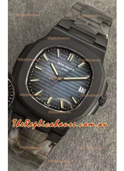 Patek Philippe Nautilus 5711 Black Venom PVD Swiss Replica Watch in Blue Dial 
