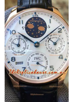 IWC Portuguese Perpetual Calendar Rose Gold Swiss Replica Watch REF. IW503405