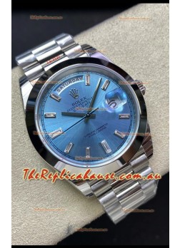 Rolex Day Date Presidential 228206 904L Steel 40MM - ICE BLUE Dial 1:1 Mirror Quality Watch