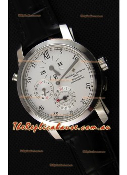 Vacheron Constantin Malte Dual Time Regulator Steel Swiss Replica Watch 