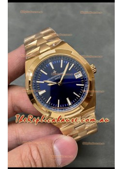 Vacheron Constantin Overseas Rose Gold 1:1 Mirror Replica Watch Blue Dial 