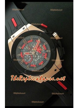 Hublot King Power Manchester United Swiss Watch in Pink Gold