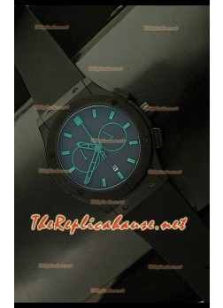Hublot Vendome Chronograph PVD Japanese Watch - Green Markers