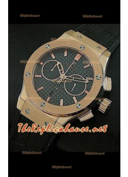 Hublot Classic Fusion Swiss Watch Carbon Dial Pink Gold Case