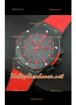 Hublot Classic Fusion Swiss Watch PVD Case Red Strap