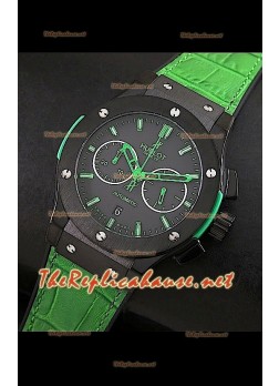 Hublot Classic Fusion Swiss Watch PVD Case Green Strap