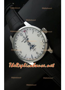 Jaeger LeCoultre Moonphase Japanese Watch in White Dial