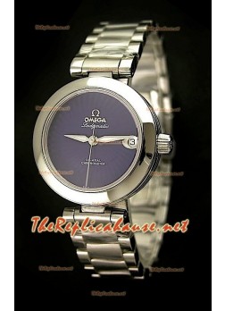 Omega Ladymatic Swiss Replica Watch - 1:1 Mirror Replica in Dark Blue Dial