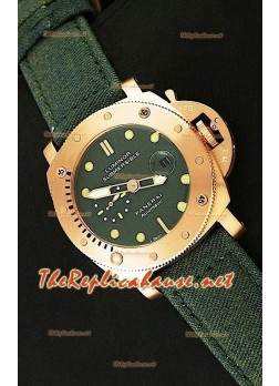 Panerai Luminor Submersible Rose Gold Watch in Green Dial - 47MM 