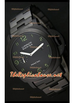 Panerai Luminor Marina Black Dial watch with Green Markers