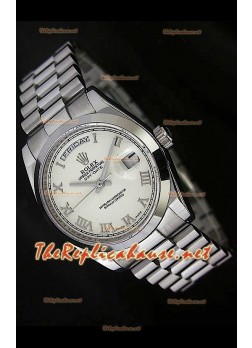 Rolex DayDate Swiss Replica Watch in White Dial