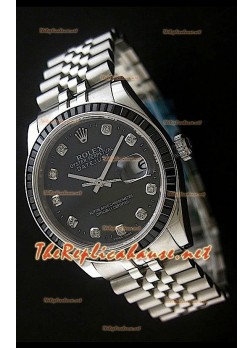 Rolex Datejust Swiss Replica Watch with Black Dial