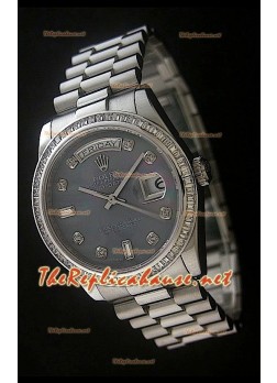 Rolex DayDate Swiss Replica Watch in Pearl Dial - Diamonds Hour Markers