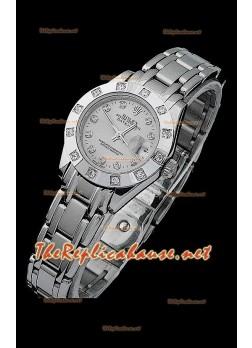 Rolex Datejust Ladies Swiss Replica Watch in Grey Dial in Diamonds Hour Markers