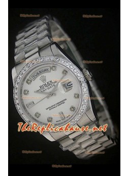 Rolex DayDate Swiss Replica Watch in Pearl Dial