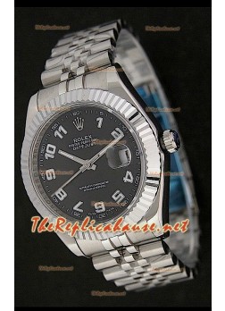 Rolex Datejust Mens Swiss Replica Watch in Black Dial