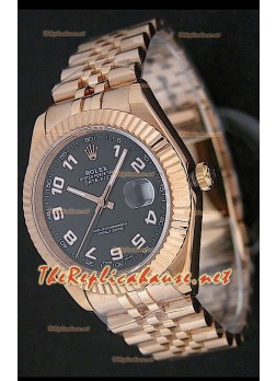 Rolex Datejust Mens Swiss Replica Watch in Pink Gold
