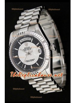 Rolex Day Date Swiss Stainless Steel Watch in Two Tone Dial