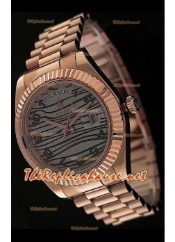 Rolex Day Date Pink Gold Swiss Replica Watch - 41MM