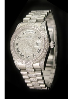Rolex Replica Day Date Swiss Watch with Diamonds