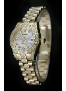 Replica Datejust Rolex Ladies Japanese Watch in Gold 