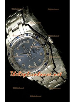 Rolex Day Date Swiss Replica Watch - Mid Sized - 37MM in Blue Dial