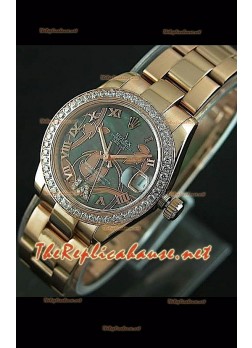 Rolex Datejust Ladies Japanese Watch in Rose Gold Casing 31MM