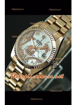Rolex Datejust Ladies Swiss Watch in Pink Gold Case - 31MM