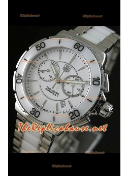 Tag Heuer Formula 1 Ladies Chronograph Watch in White - 1:1 Mirror Replica