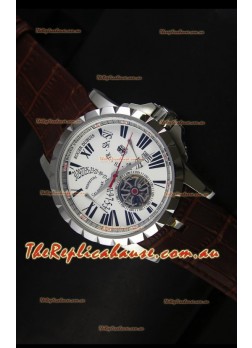 Roger Dubuis Excalibur Calendar Watch in White Dial 