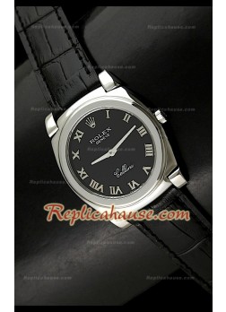 Rolex Cellini Swiss Quartz Replica Watch in Black Dial