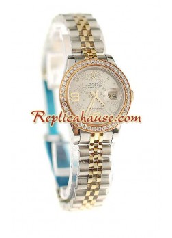 Rolex Swiss Floral Motif Datejust Wristwatch - Lady Size ROLX834