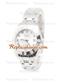 Datejust Rolex Japanese Wristwatch in Stainless Steel and White Dial - 34MM ROLX-20101310