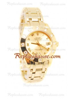 Datejust Rolex Swiss Wristwatch in Yellow Gold and Gold Dial - 36MM ROLX-20101353