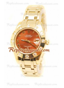 Datejust Rolex Swiss Wristwatch in Yellow Gold and Brown Dial - 36MM ROLX-20101361