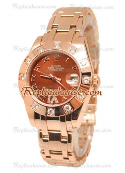 Datejust Rolex Swiss Wristwatch in Rose Gold and Brown Dial - 36MM ROLX-20101367