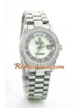 Rolex Day Date Silver - Diamond ROLX140