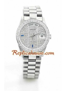 Rolex Day Date Silver - Diamond ROLX141