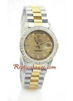 Rolex Day Date Two tone Swiss Wristwatch ROLX172