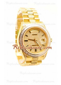 Rolex Day Date Swiss Mens Gold Wristwatch ROLX149