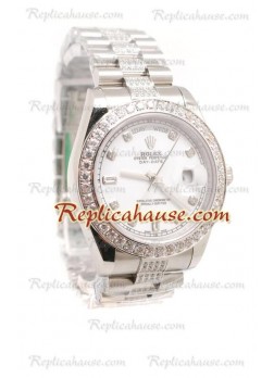 Rolex Day Date Silver Swiss Wristwatch ROLX534