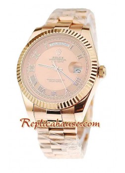 Rolex Day Date Pink Gold Swiss Wristwatch ROLX503