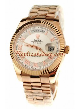 Rolex Day Date Pink Gold Swiss Wristwatch ROLX504